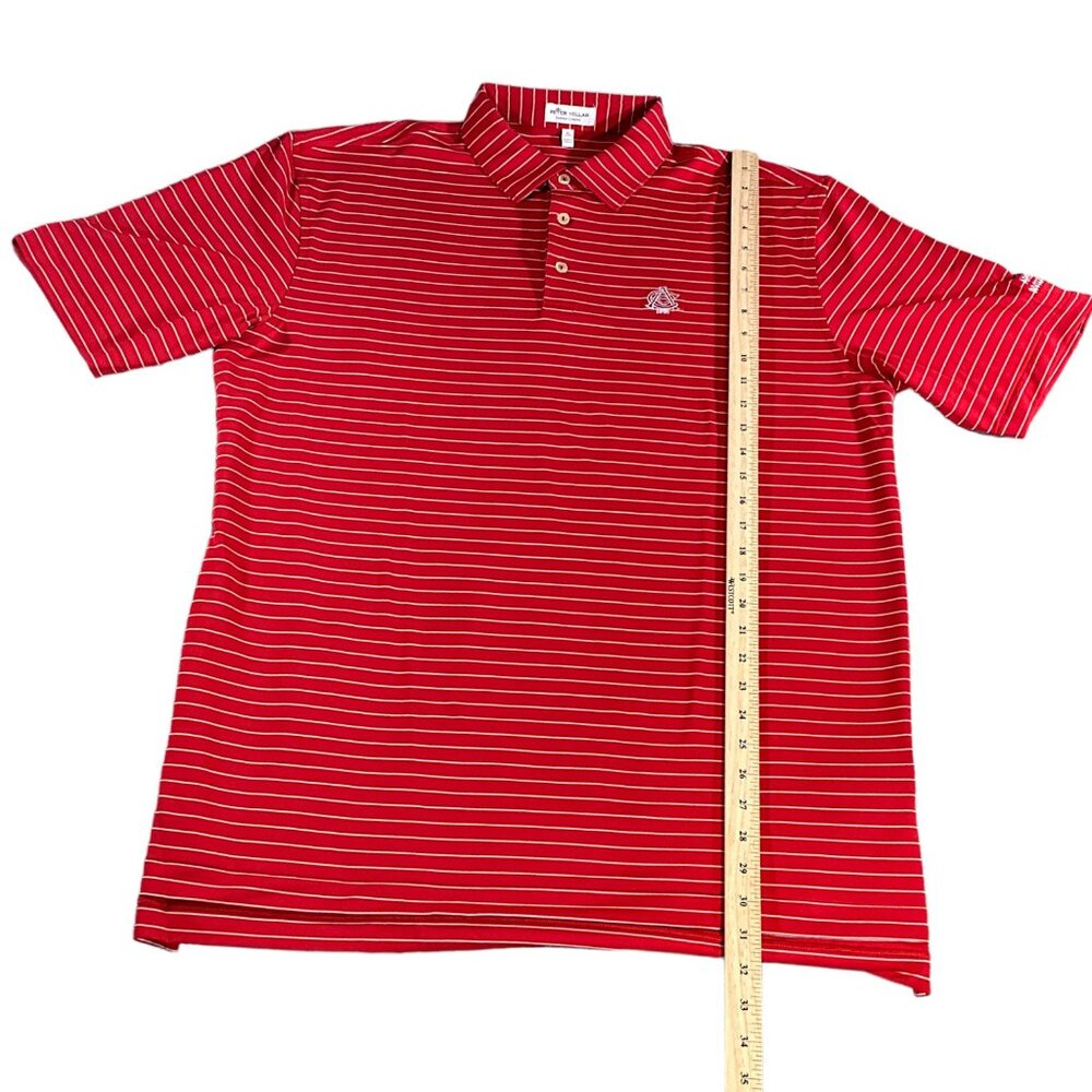 Peter Millar Shirt Mens XL Red White Stripe Jersey Comfort Performance Golf - Picture 3 of 16